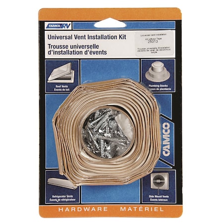Camco UNIVERSAL VENT INSTALLATION KIT W/WHITE BUTYL TAPE 3/4 IN WIDE 8 FT LO 25013